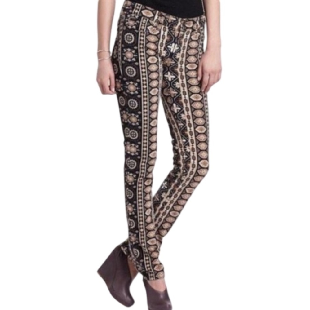 Pilcro and the Letterpress Anthropologie Aztec Patterned Corduroy Jeans